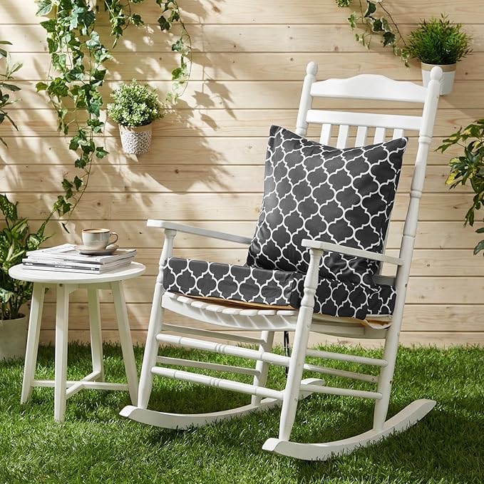 Hoteam 4 Set Outdoor Chair Patio Cushions Deep Seat Waterproof Chair Cushions 20 x 20 Inch for Patio Furniture Set Replacement Removable Seat and Back(Gray Lantern)