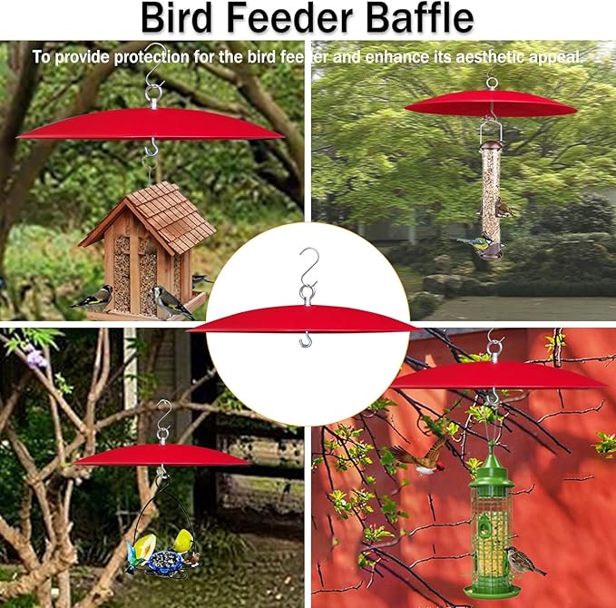 Bird Feeder Baffle, Metal Hummingbird Feeder Rain Guard for Bird Houses,13 inch Hanging Baffle Weather Guard for Outside