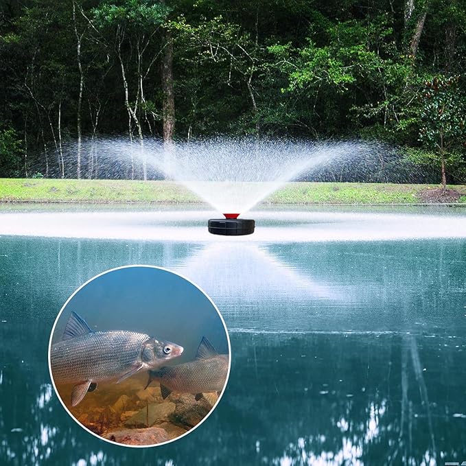 Pond Fountain Aerator-1HP 750WPond Fountain-110V Stainless Steel Floating Fountain, 100 Feet Power Cord, for Ponds and Lakes 2025