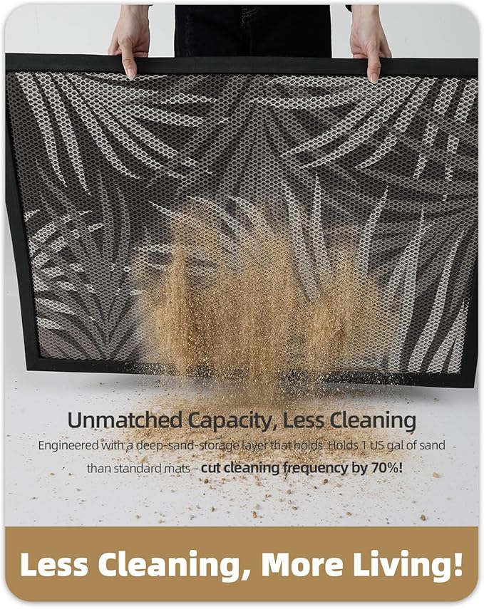 Color&Geometry Outdoor Mats with Leaf Design for Front Door All Weather, 24"x36" Non Slip Outside Door Mats, Dirt Trapping Waterproof Doormat Outdoor Entrance