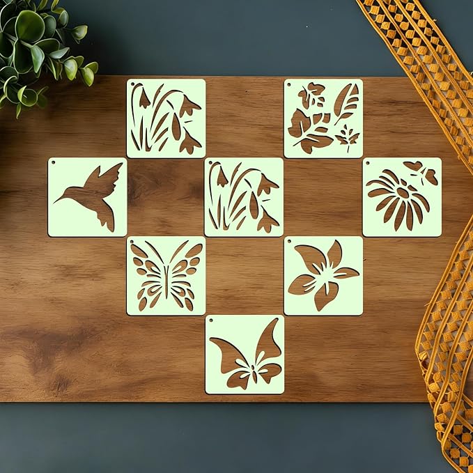 72 Pcs Butterfly Flower Stencils for Painting Set, Reusable Botanical Leaf Dragonfly Plants Painting Templates - Stencil Crafts Drawing Templates for DIY Scrapbook, Home Wall Murals, Canvas Wood Signs