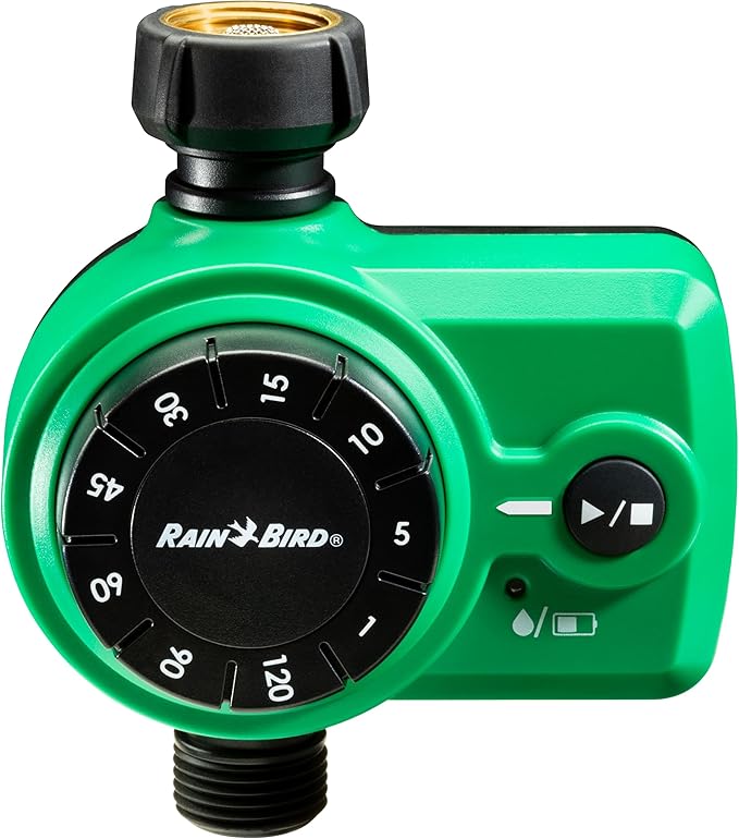 Rain Bird 1ZEHTMRS Simple-Set Hose End Timer, One Zone/Station, Battery Operated, 3/4" Garden Hose Thread, Heavy-Duty Brass Inlet