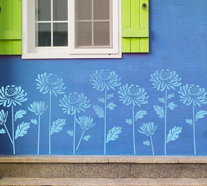 GSS Designs Daisy Stencils 12x16Inch Flower Stencils for Painting on Wood Canvas Paper Fabric Floor Wall Furniture Reusable Daisy Wall Stencils for Fence Garden Decor