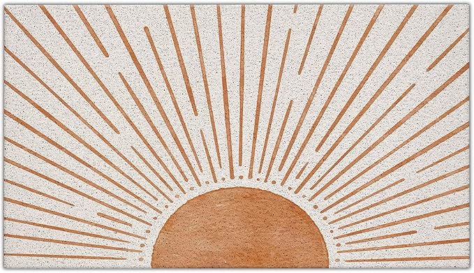 Nogrit Outdoor Mats for Front Door Boho Door Mat Sun Sunset Mid Century Modern Welcome Door Mat Outdoor Entrance 17x30, Welcome Front Doormat Porch Indoor Decorations