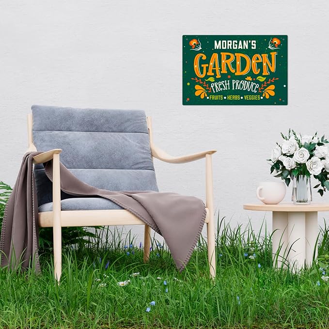 Custom Garden Signs, Personalized Sign for Garden, Ideal for Mom, Mother Or Sign, 12x18 Inches, Rust Free .063 Aluminum, Fade Resistant, Made in USA by Sigo Signs