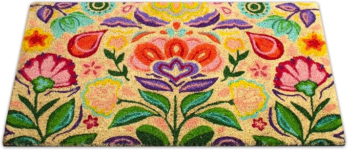 Coir Doormat, Front Door mats Outdoor, Funny Welcome mat Outdoor, Front Door mat for Home Entrance, Door mat Outside Entrance, Welcome mat Indoor 16"x27.5" (Dalias)