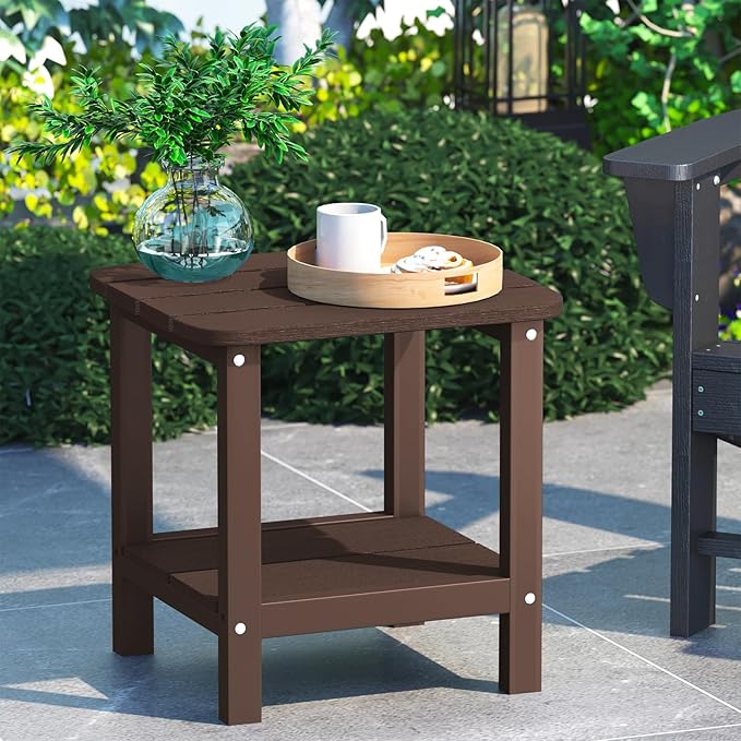 SERWALL Double Adirondack Side Table Rectangular End Table, Coffee