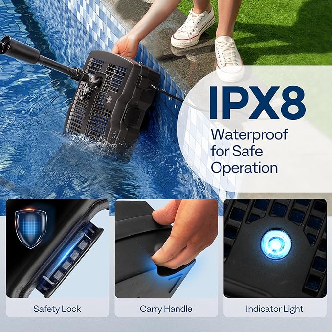 VIVOHOME 530 GPH Submersible Pond Filter Pump Fountain Kits with Sterilizer Suitable for Ponds of 920 Gallons, Water Pump Built In