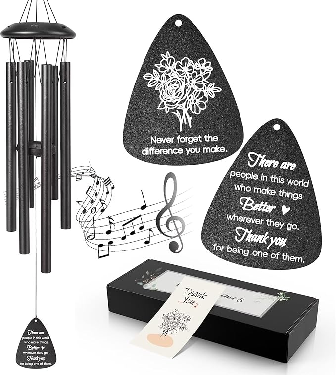 Thank You Gifts for Women Men, 25" Wind Chimes Appreciation Gifts for Coworkers, Pastor Teacher Nurses Boss Employee, Thoughtful Gratitude Gift Ideas for Mother Father Friends