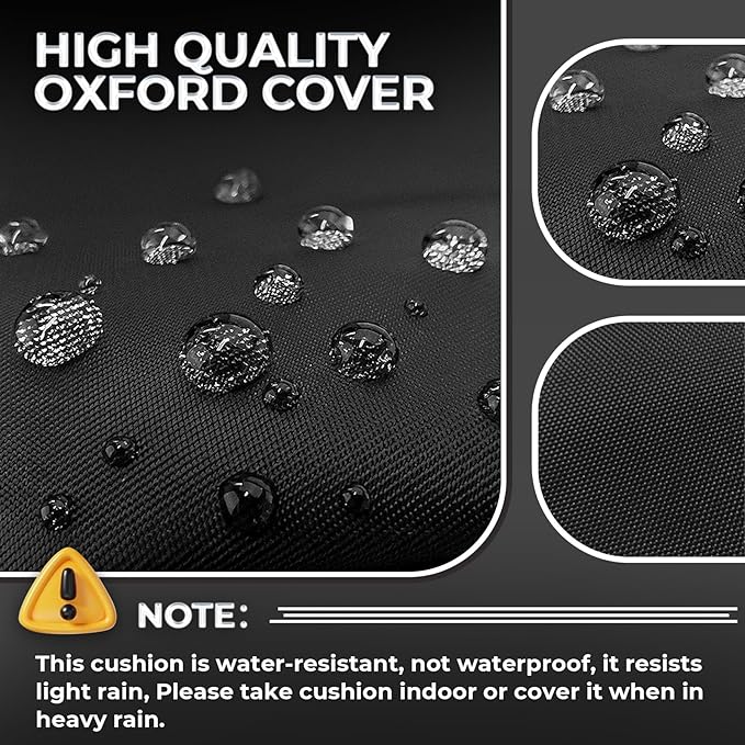 Chaise Lounge Cushions Outdoor Set of 2, 74.4 x 22 x 4.7 Inches Thickened Lounge Chair Cushions Waterproof for Outdoor Furniture with Ties, Non-Slip Patio Pool Chaise Lounge Cushions, Black