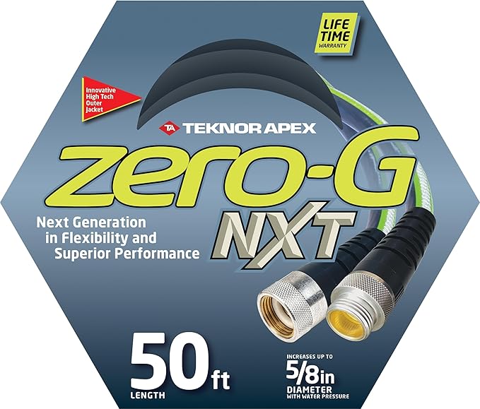 Premium 5/8" x 50' zero-G NXT Durable Kink Free Garden Hose