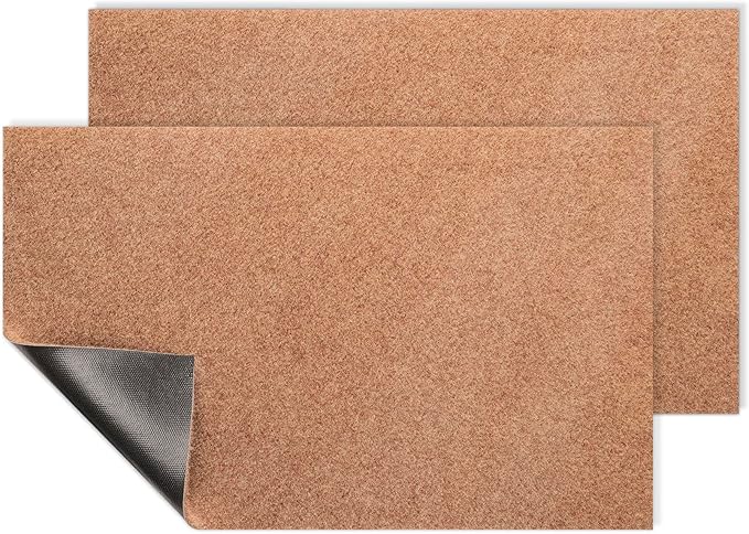 AAZZKANG Set of 2 Door Mats Outdoor Multi-Purpose Blank Doormat Non Slip Shoe Mat Ultra Absorb Mud Easy to Clean t for Outside,Inside,Garden Entrance Brown