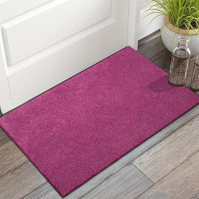 AAZZKANG Set of 2 Purple Doormat Large 36"x24" Outside Inside Utility Floor Mat Quickly Absorb Mud Anti Slip Rubber Door Mat for Home,Garden,High Traffic Areas Decorative