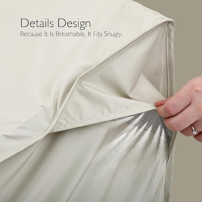Waterproof Outdoor Lounge Chair Covers Patio Chaise Lounge Cover Heavy-Duty Pool Lounge Chair Covers for Outdoor Furniture (Beige-Brown, 76''x32''x32''-2pcs)