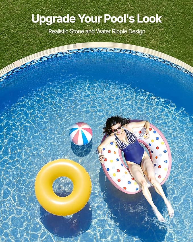 VEVOR 18-ft Round Above Ground Pool Liner, Unibead Pool Liners, Standard Gauge, 52inch Wall Height, Designed for Steel Sided Above-Ground Swimming Pools