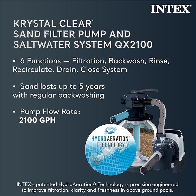 Intex 26367EH Ultra XTR 24ft x 12ft x 52in Above Ground Swimming Pool Set with Sand Filter Pump and OptiFlow 50lb Premium Filter Sand (2-Pack)