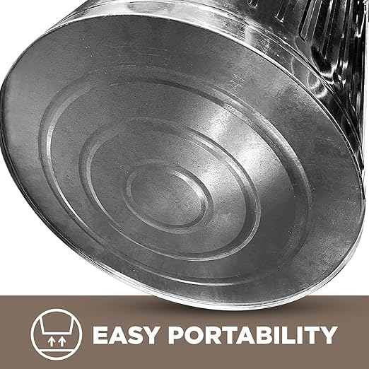 Plexon Metal Trash Can with Lid Outdoor 20 Gallon Galvanized Steel Garbage Bucket with Lid Silver, 3 Pack