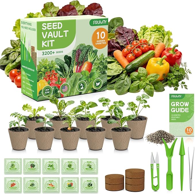 10 Heirloom Seeds Variety Pack - 3200+ Non-GMO Seeds for Planting Vegetables, Indoor Outdoor Garden Seed Starter Kit, Valentines Easter Unique Gift for Mother, Women, Mom, Friend, Her