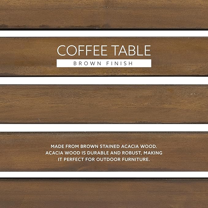 Linon Coffee Table, 18.11D x 35.24W x 18.11H in, Acorn