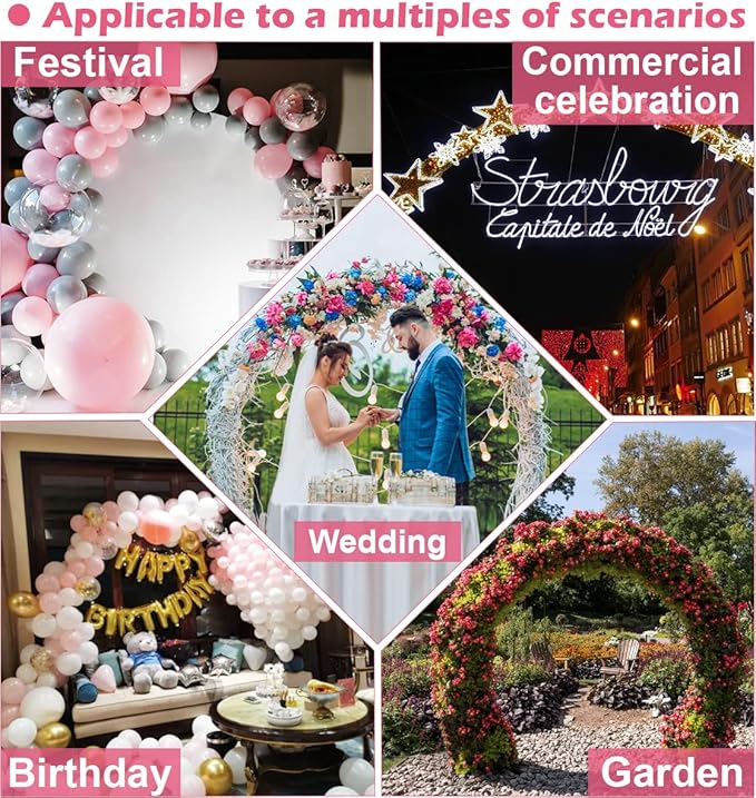 Queension Extra Large Wedding Arch for Ceremony 8.5Ft Wide 7.4Ft High for Large Space, Metal Arches Backdrop Stand with Ground Stakes and Sandbags for Party Supplies, Garden Trellis, Gold