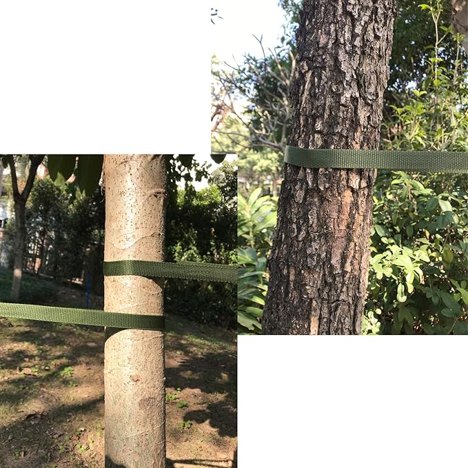 160FT Tree Tie Straps for Staking, Tree and Plant Supports for Effective Growing Green Blend in with Landscaping for Guying Young Trees Straight (1,850 Lbs Strength, Green)