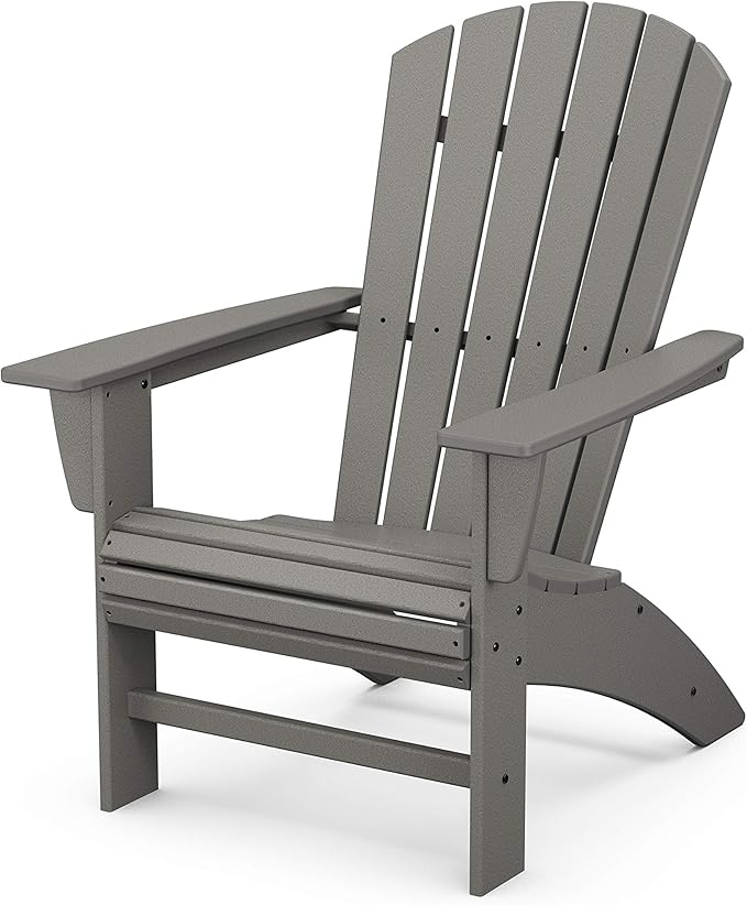 POLYWOOD Nautical Curveback Adirondack Chair, HDPE Outdoor Patio Furniture for Deck, Pool, Garden, Made in USA