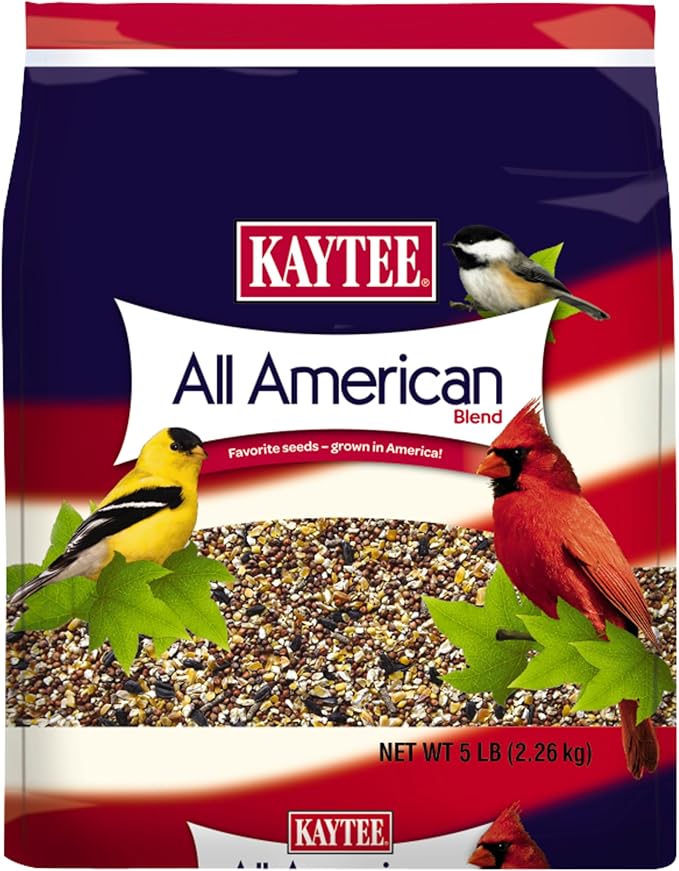 Kaytee All American Wild Bird Food Seed Blend for Cardinals, Blue Jays, Finches & Other Outdoor Wild Birds, 5 Pounds
