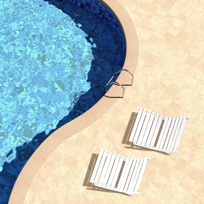 GREENVINES Folding Wave Chairs Set of 2 | Xavier | Portable Adirondack Chair | HDPE Plastic | All Weather | White | for Fire Pit Beach Poolside Outdoor Deck Garden Patio Porch Fishing