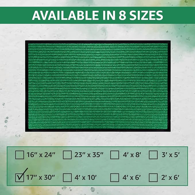 LuxUrux Durable Rubber Door Mat - Heavy Duty, Indoor/Outdoor (17'' x 30'') - Easy Clean, Waterproof, Low-Profile - Ideal for Entryways, Patios, Garages