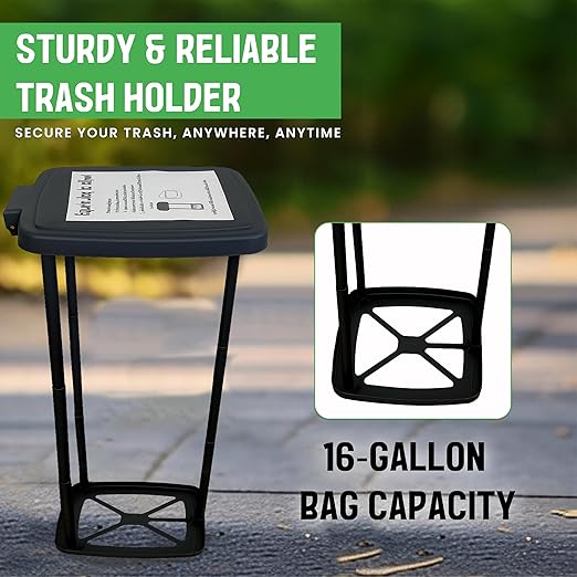 Roamix Collapsible Trash Can with Carrying Bag – Foldable Indoor/Outdoor 13 Gallon Garbage Bin for Camping, Parties, Home & Events – Quick Assembly Pop-Up Trash Holder