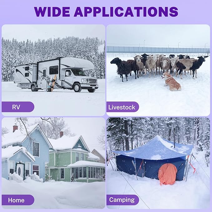 Kohree 25FT Heated Water Hose for RV, -40 ℉ Heated Drinking Water Hose 5/8", Heavy Duty Heated Hose for RV, Camper, Truck, Leak Free, Abrasion-Resistant Cover, Energy Saving Thermostat, Purple