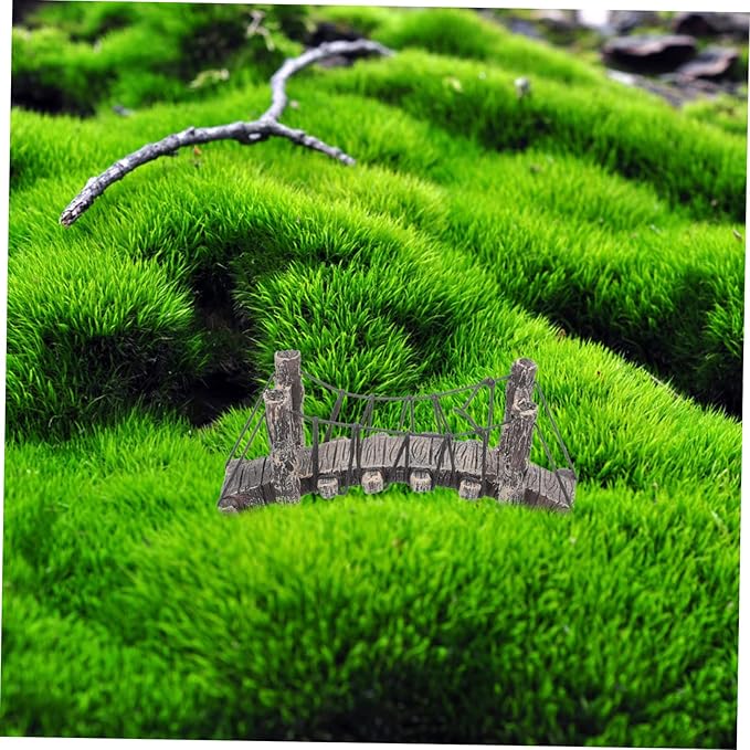 LIFKOME Miniature Resin Garden Bridge Decoration 6.10In DIY Landscaping Outdoor Bonsai Bridge Model Figurine for Patio Lawn Home