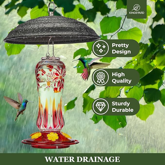 Kingsyard 11 Inch Metal Weather Protective Dome, Large Rain Guard Cover, Hanging Baffle for Outdside Bird Feeders, Rust Proof & Easy to Clean, Black
