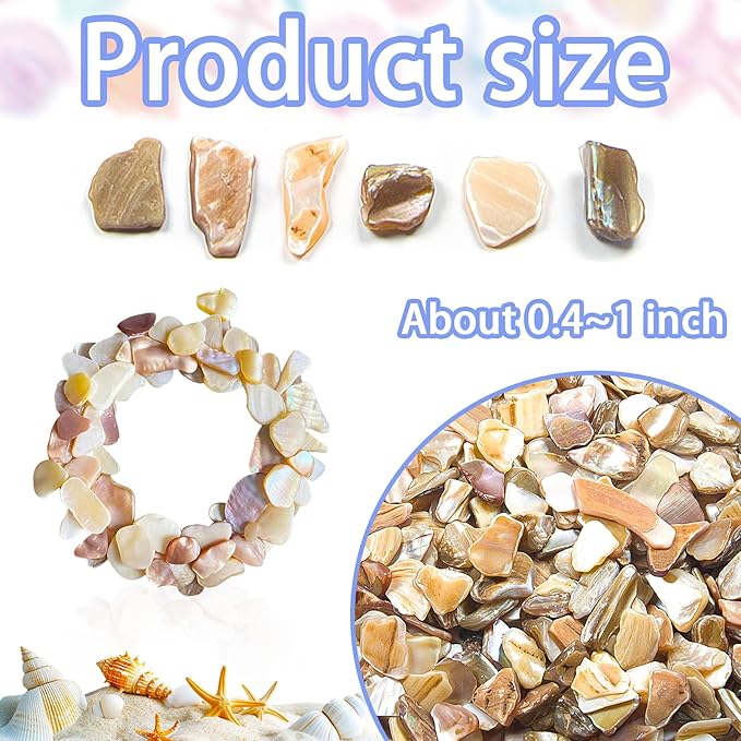 Featuman Natural Crushed Shells Chips Irregular, White Sea Shells for Crafting, 14.5 oz Crushed Seashells Pieces Chips, Small Shells Bulk for Decoration, Weddings Party, Succulent Plants, Wall Art
