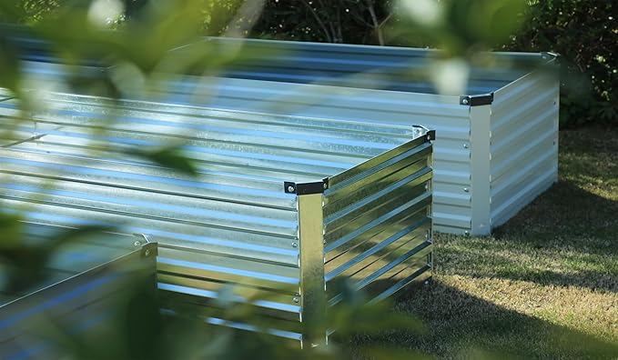 8x3x1.5FT Galvanized Raised Garden Bed Outdoor for Vegetables,Galvanized Planter Boxes Metal Raised Beds for Gardening