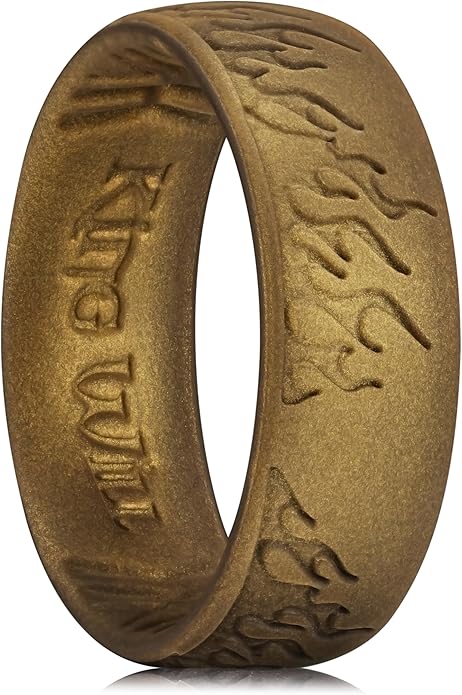 King Will Silicone Ring for Men and Women, 1.8mm Ultra Thick 6.6mm Width, Dome Metallic Style Comfort Fit - Breathable Durable Flexible Wedding Band