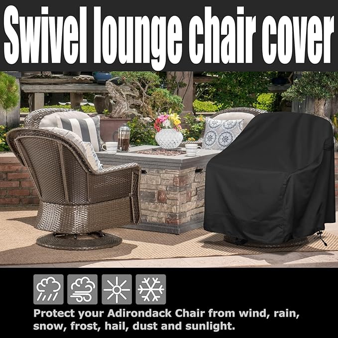 Outdoor Swivel Lounge Chair Cover 4 Pack,Waterproof Heavy Duty Outdoor Chair Covers, (33" W X 35" D X 38.5" H) Patio Furniture Cover for Swivel Patio Lounge Chair