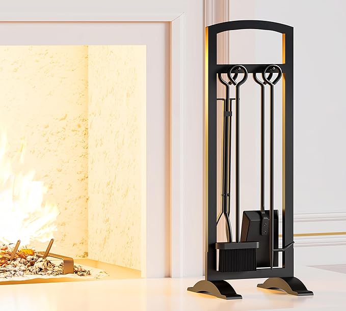 Kingson 5-Piece Lightweight Fireplace Tool Set – Portable, Compact, and Stylish Fire Pit Accessories Kit