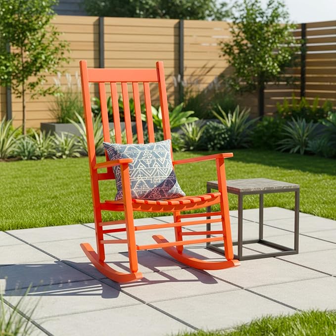 Shine Company Vermont Porch Rocker – Tuscan Orange