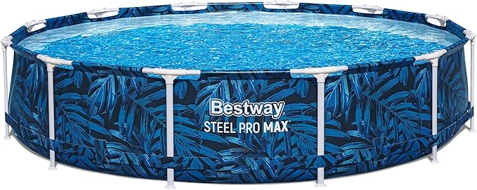 Bestway: Steel Pro MAX - Round Swimming Pool Set - 12' x 30" Tropical - Above Ground, Tritech Construction, Filter Pump, Steel Frame, Click-Assembly