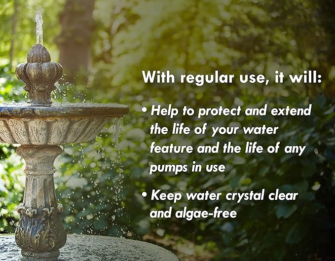 Fountain Algaecide and Clarifier - 8oz - Kills and Inhibits All Types of Algae Growth, Formulated for Small Ponds and Water Features, Treats up to 8,000 Gallons (Pack of 2)