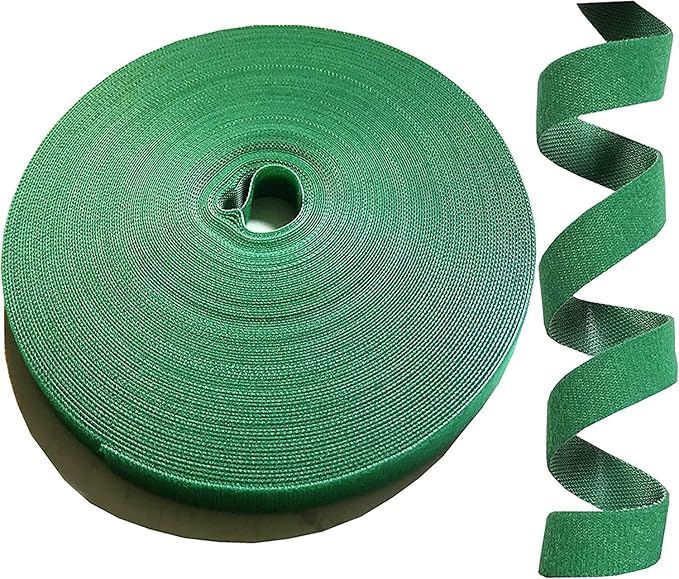 Kecoya 100 Feet Green Garden Tape Plant Ties for Climbing Plant Garden Ties Plant Tape, 1/2'' Wide Reusable Garden Tape Plant Support for Climbing Plants, Flowers, Vine, Tomato Ties Adjustable.