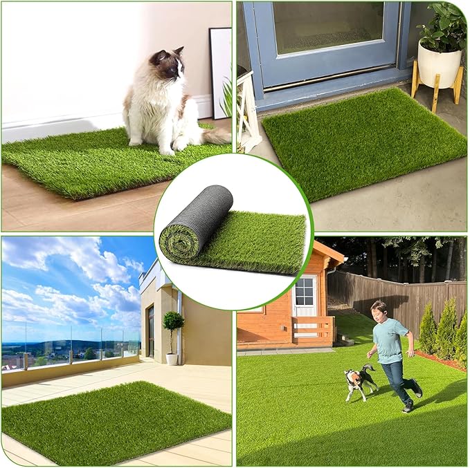 Artificial Grass Outdoor, 3x5 Ft Realistic Artificial Turf Grass Rug, Large Fake Grass for Dogs Indoor Outdoor Garden Lawn Landscape Patios Decoration