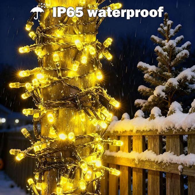 SOLARBABY Solar Christmas Lights Outdoor,142Ft 400 LED Warm White Solar String Lights Outdoor with Remote,19 Modes Waterproof Christmas String Light for Garden Patio Xmas Tree Christmas Decoration