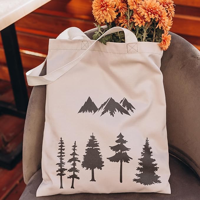 Tree Small Stencils Reusable - Mountain Scene Stencils for Crafts Reuable, Fabric Background Card Scrapbook Journal Decorating
