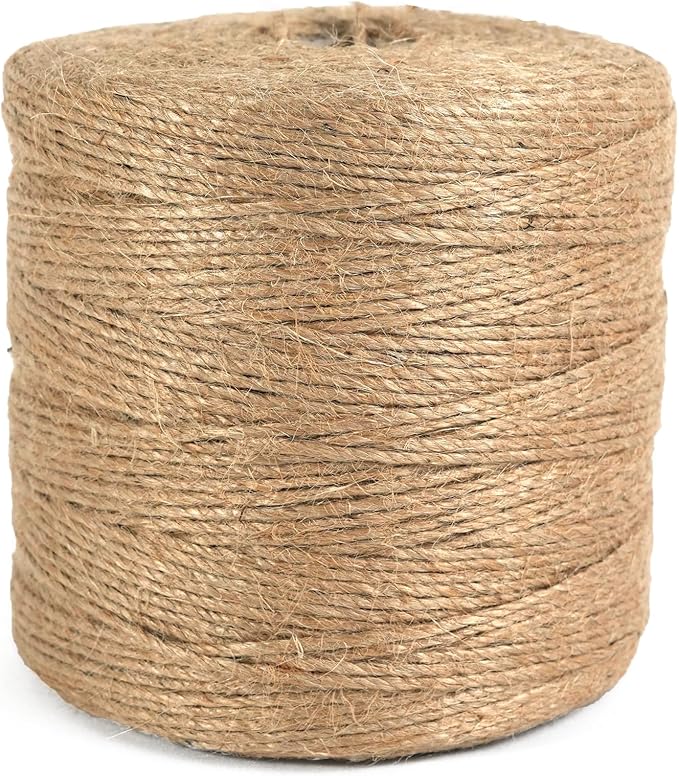 ARISKEY Natural Jute Twine 3mm,1313ft Garden String Long Cord Suitable for Crafting and Weaving Projects,Gardening Purposes and Outdoor Heavy-Duty Use