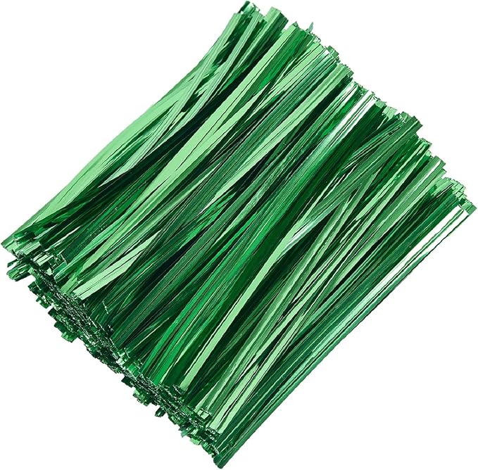 800 PCS 5" Green Metallic Twist Ties for Bakery Ties,Candy Bags,Coffee Bags, Goodie Bags Ties