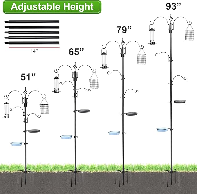 Sorbus Outdoor Feeding Station – 7ft Heavy-Duty Feeder Pole with Hangers, Mesh Tray & Bath, Ideal for Wildlife Attraction and Garden Decoration