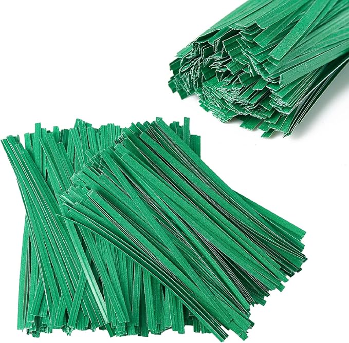 Tangyinrd 1000 Pcs 5" Green Twist Ties, Plant Ties Cable Ties Reusable Bread Ties for Party Cello Candy Coffee Treat Bags Cake Pops