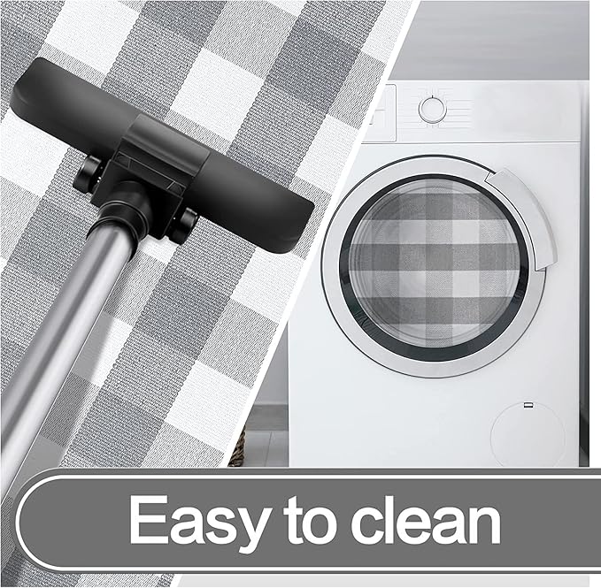 SEEKSEE Cotton Buffalo Plaid Rug 3'x5' Gray and White Checked Rug Washable Doormats Indoor Outdoor Rugs for Layered Front Door Mats, Porch, Kitchen, Farmhouse, Entryway